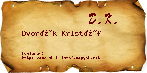 Dvorák Kristóf névjegykártya