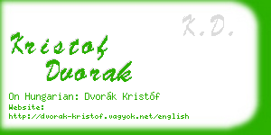 kristof dvorak business card